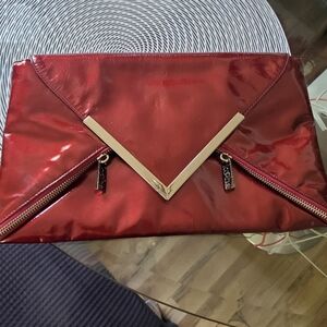 Leather Kooba Clutch with  Silver Detail